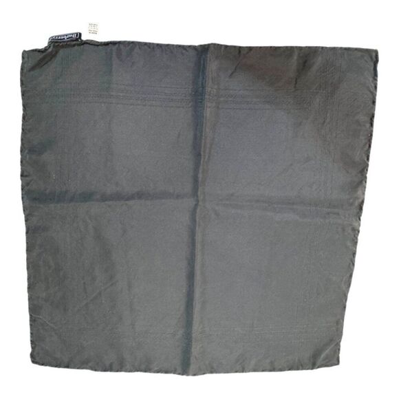 Vintage Burberrys Pure Silk Black Pocket Square Mens Formal Made England Scarf - Picture 1 of 5